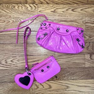 Balenciaga Pink Clutch and Wristlet Set
